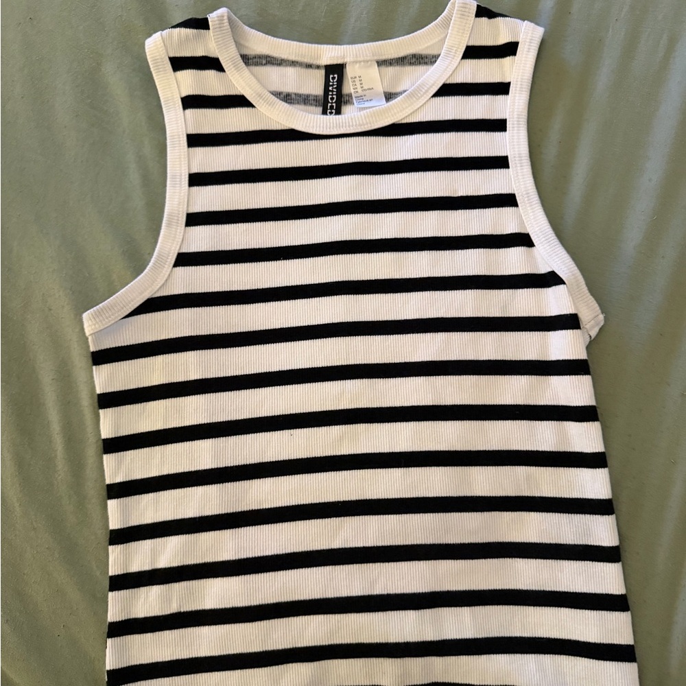 H&M Monochrome Striped Tank Top